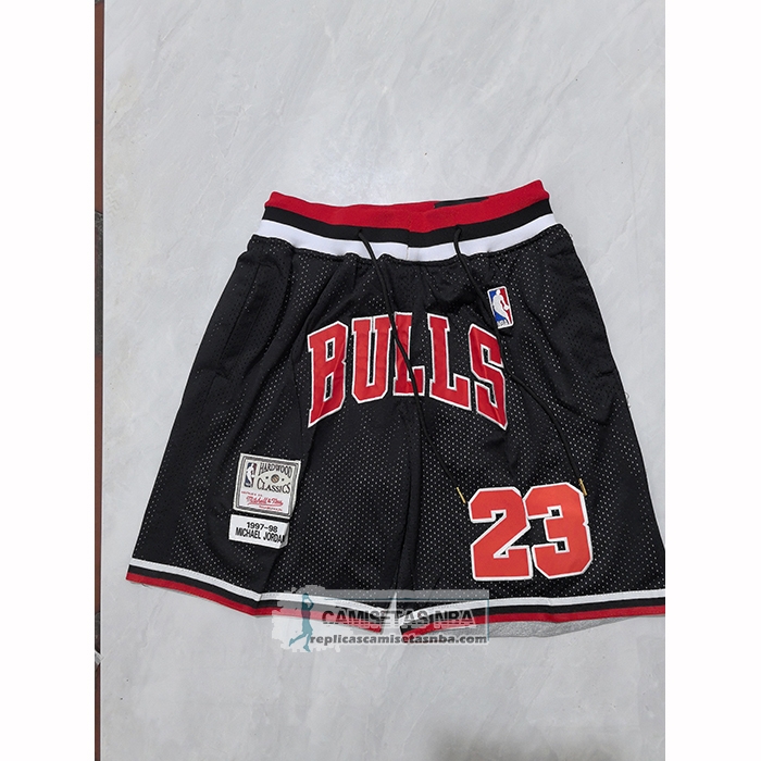 Pantalone Chicago Bulls Mitchell & Ness Just Don 1997-98 Negro